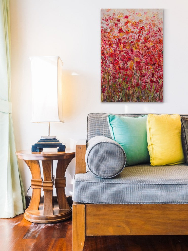 "Flower Explosion" Painting Print on Wrapped Canvas, 12x18