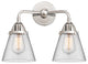 Small Cone Bath Vanity Light, Polished Chrome, Clear, Clear