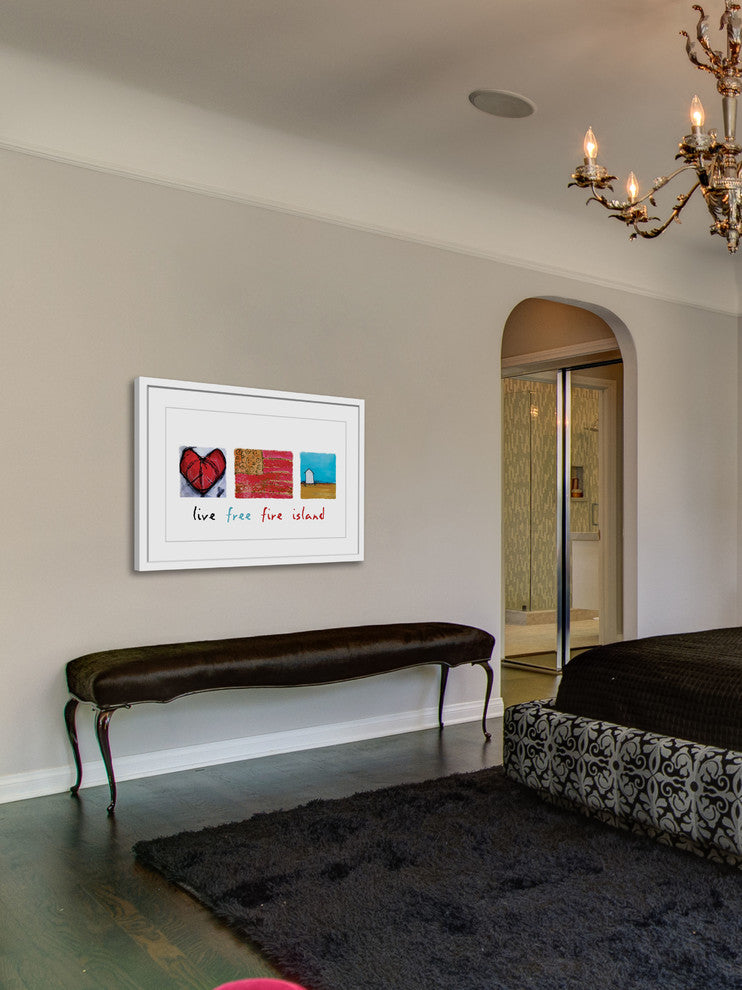 "Live Free Fire Island" Painting Print in Frame by Tori Campisi