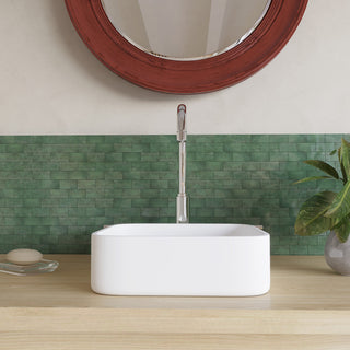 CastelloUSA Susan Solid Surface Square Vessel Sink