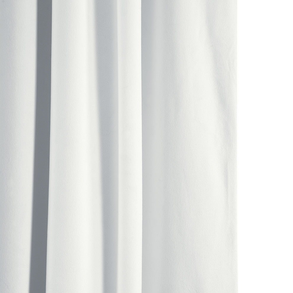 Signature Blackout Velvet Curtain Single Panel, Primary White, 50wx84l