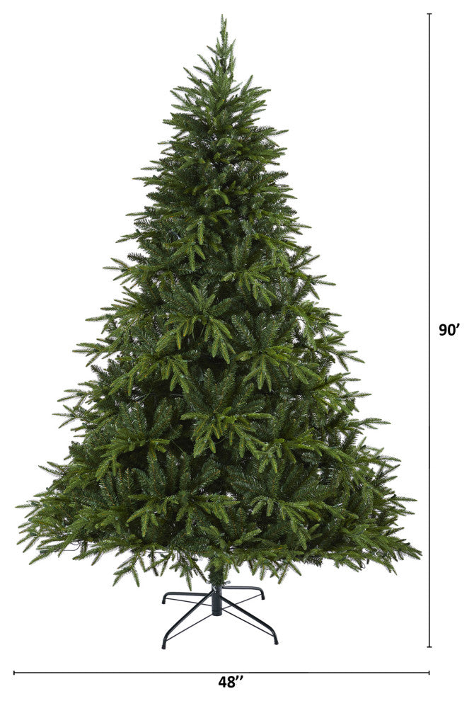 7.5' Colorado Mountain Fir Natural Faux Xmas Tree W/Lights & Bendable Branches