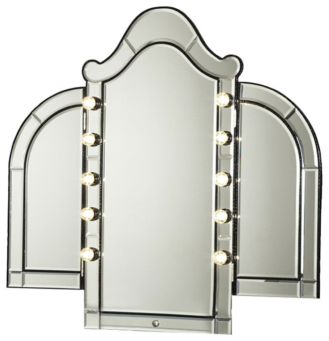 AICO Hollywood Swank Vanity Mirror, Black Iguana 03068RN-81