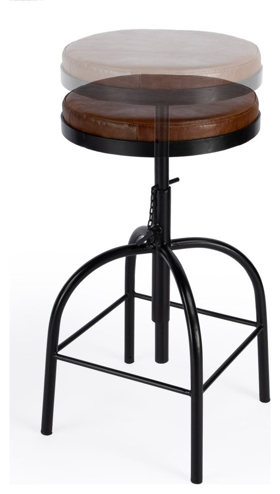 Clyde Leather Adjustable Bar Stool