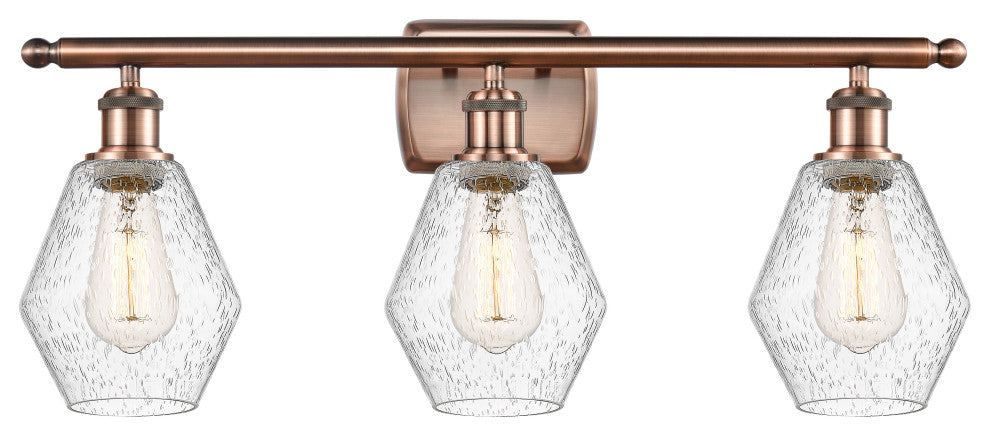 Innovations 516-3W-AC-G654-6 3-Light Bath Vanity Light, Antique Copper