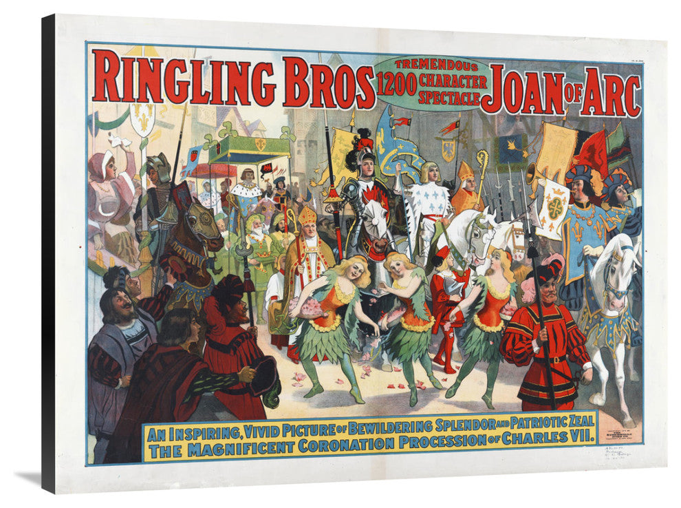Ringling Bros, Tremendous 1200 Character Spectacle Joan Of Arc, 40x30