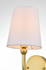 1 Light Brass And Clear Bath Sconce