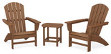 Nautical 3-Piece Adirondack Set, South Beach 18" Side Table, Teak