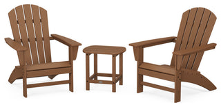 Nautical 3-Piece Adirondack Set, South Beach 18" Side Table, Teak