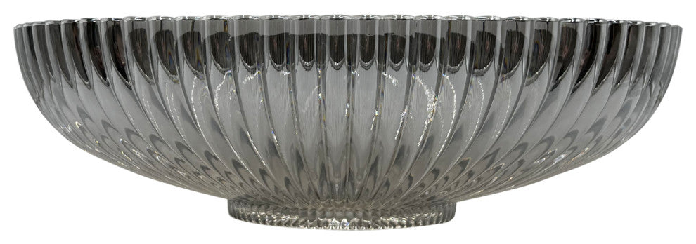 CastelloUSA Lucine Oval Glass Crystal Bathroom Vessel Sink Basin, Light Black