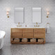 Oakman Marble Top Vanity in Mango Wood with Faucet, 72, Vanity With Satin Gold Faucet
