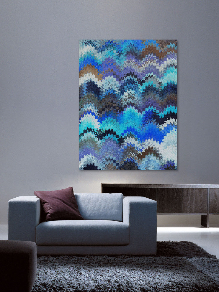 "Wavy Blends II v2" Painting Print on Canvas by Irena Orlov