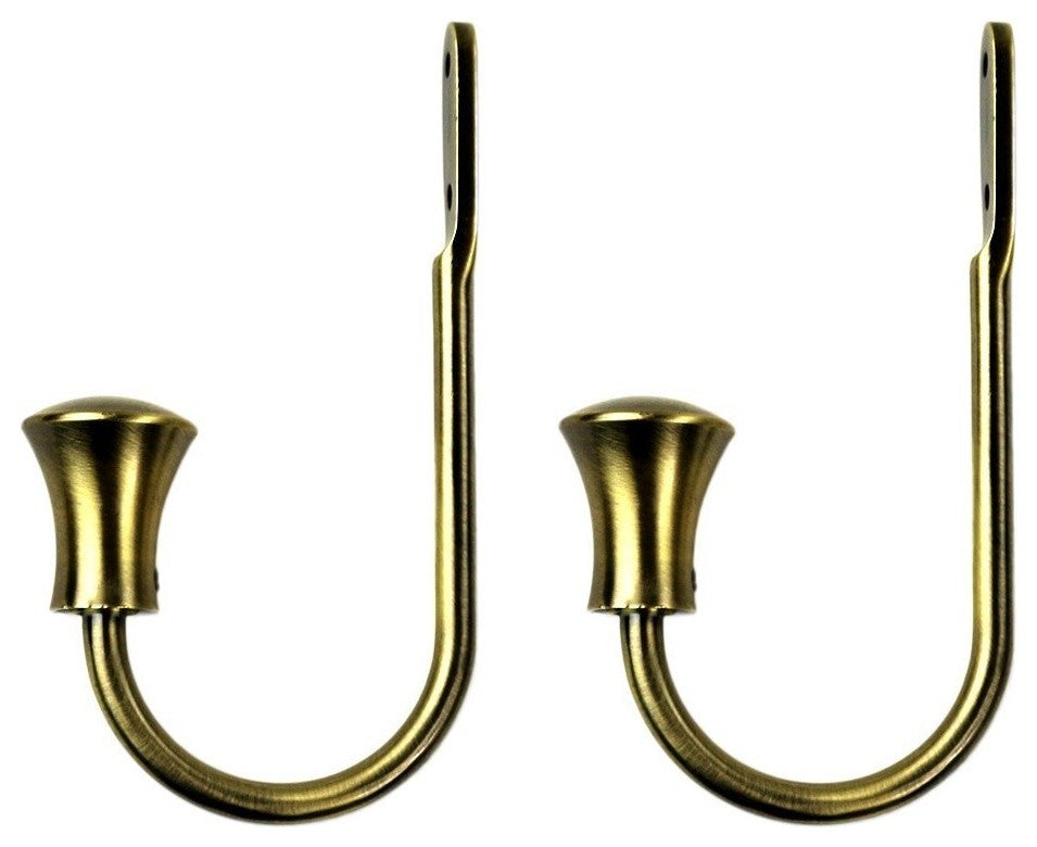 Buckingham Holdbacks, Antique Brass, Set of 2