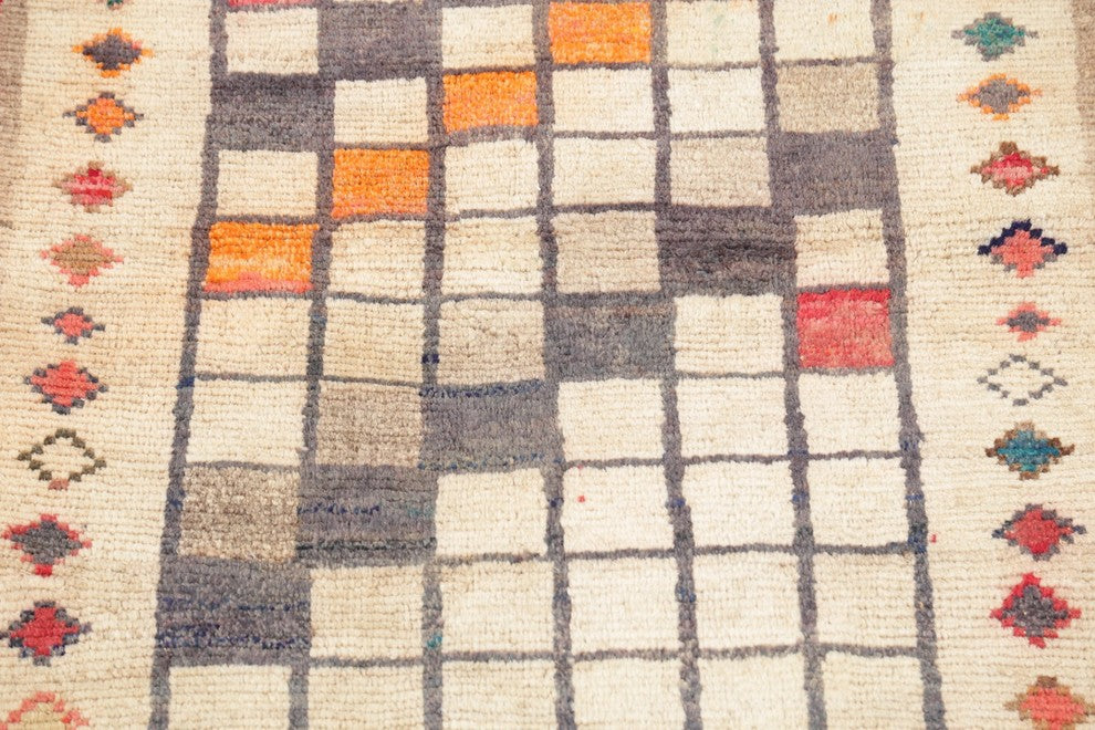 Consigned, Hand-Knotted Oriental Gabbeh Persian Style Area Rug, Brown, 4'9"X2'9"