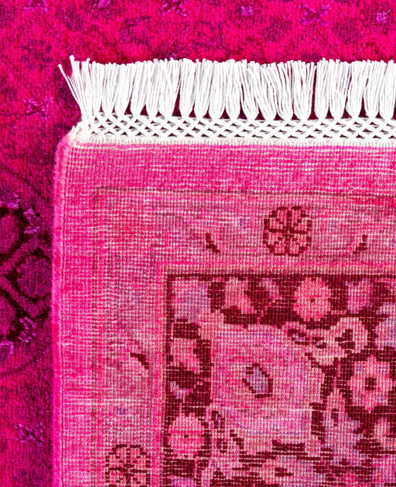 Overdyed One-of-a-Kind Hand-Knotted Area Rug Pink, 4' 7" x 7' 4"