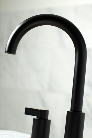 Widespread Bathroom Faucet, Brass Pop-Up, Matte Black