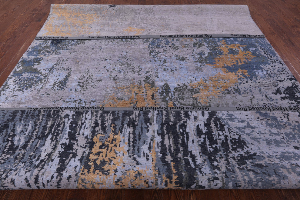 Wool & Silk Abstract Hand-Knotted Rug 9' 11" X 14' 2" - Q13080