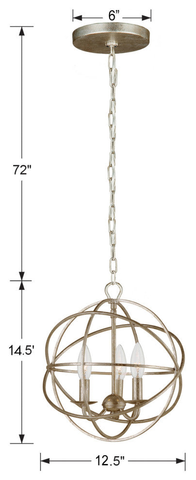 Elight 3 Light Silver Mini Chandelier