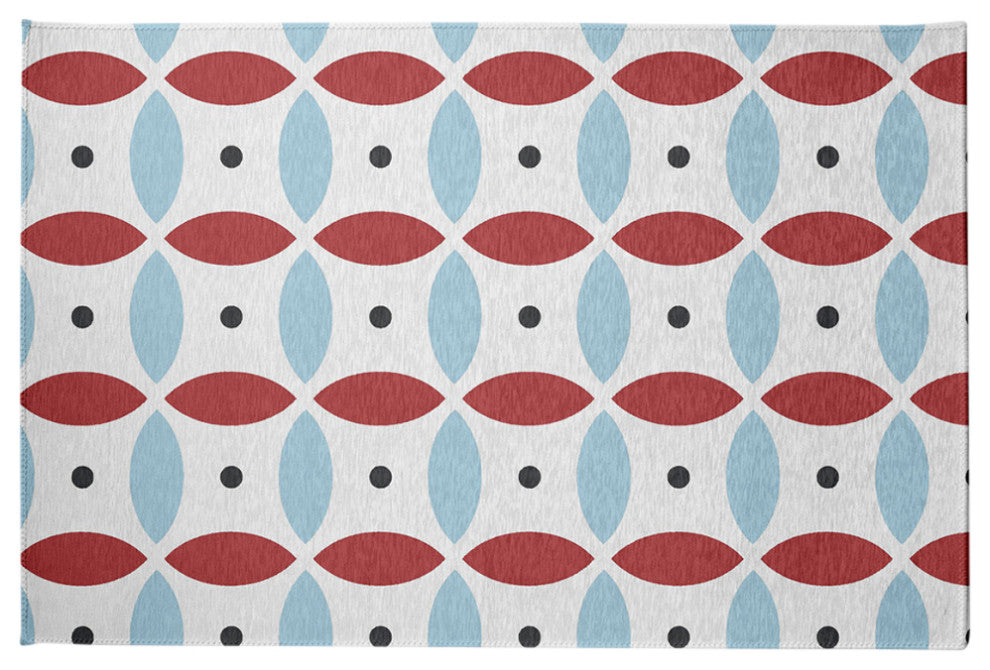 Geometric Spring Chenille Rug, Ligonberry Red, 2'x3'