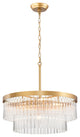 Eva 5-light Two-Tier Crystal Glass Rod Drum Chandelier