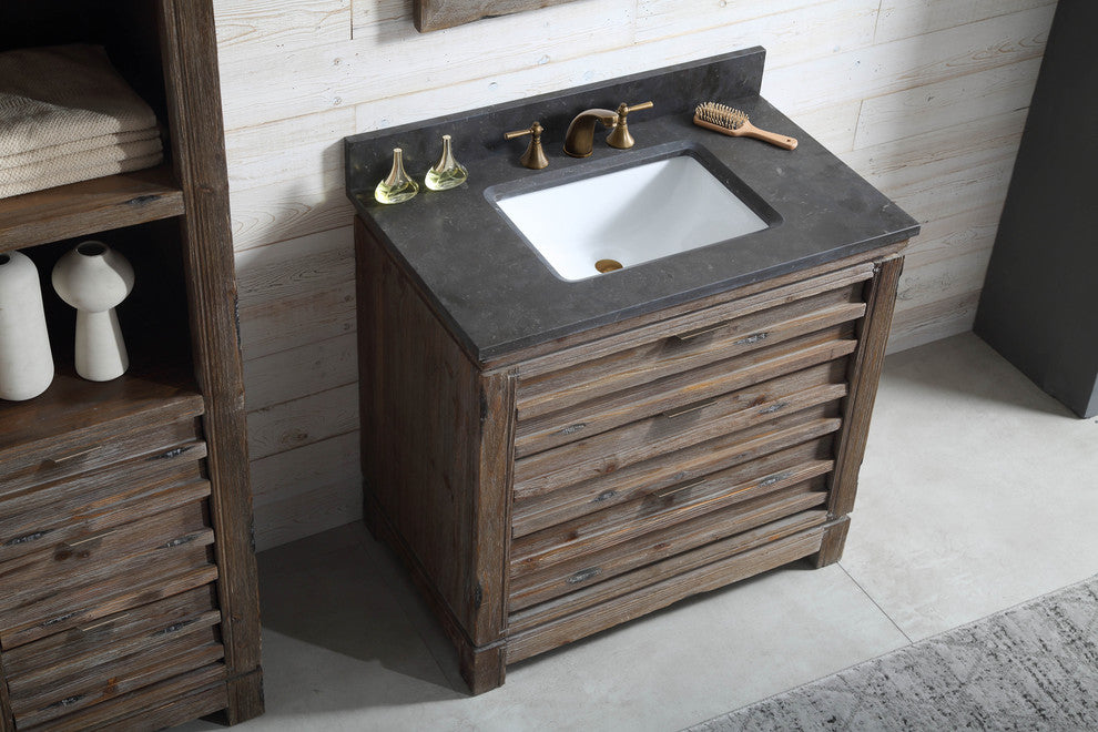 Legion Furniture Single Sink Vanity, Rustic Brown, 36"