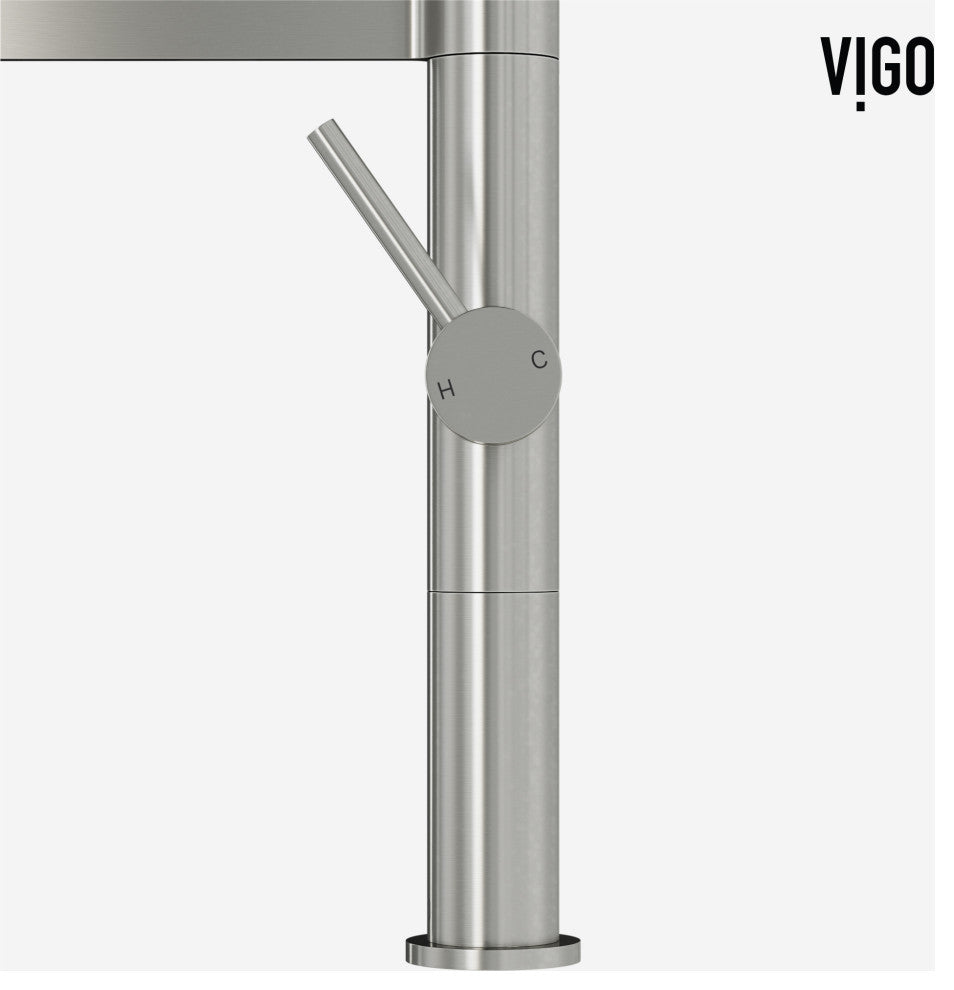 VIGO Edison Pro 20" H Single Handle Pull-Down Sprayer Kitchen Faucet, Stainless Steel