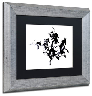 Robert Farkas 'Black Horses' Matted Framed Art