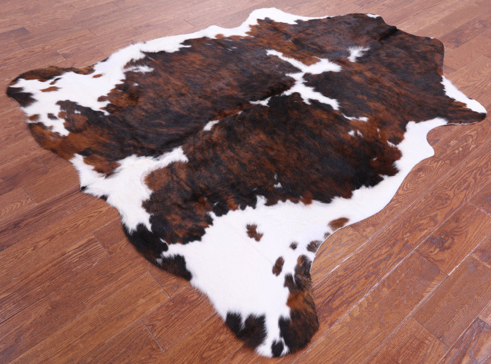 6' 9" X 6' 3" Organic Natural Hair-On Cowhide Area Rug C1646