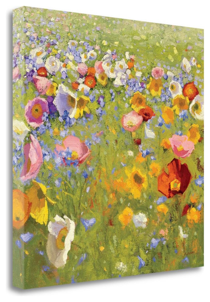 "Champ De Fleur I" By Shirley Novak, Giclee Print on Gallery Wrap Canvas