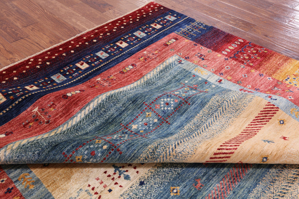 8' 2" X 9' 8" Persian Gabbeh Tribal Hand-Knotted Rug Q5257