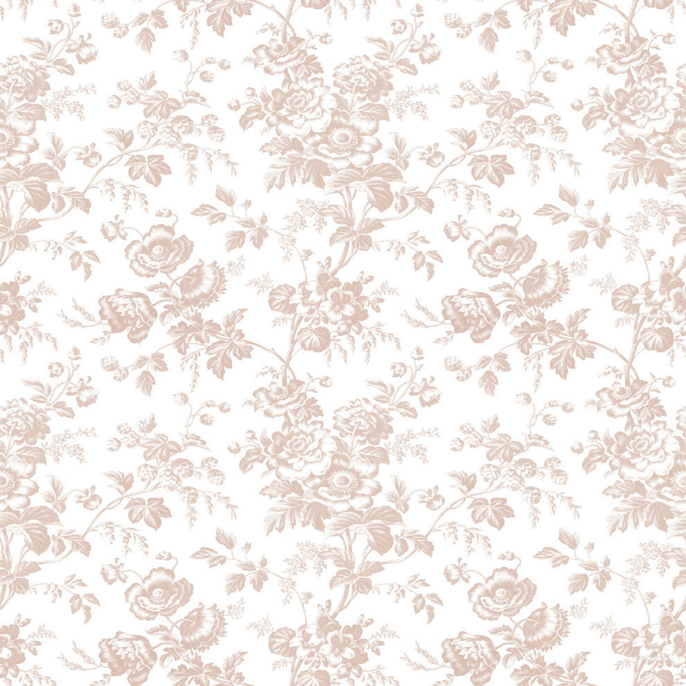 Anemone Toile Blush Wallpaper