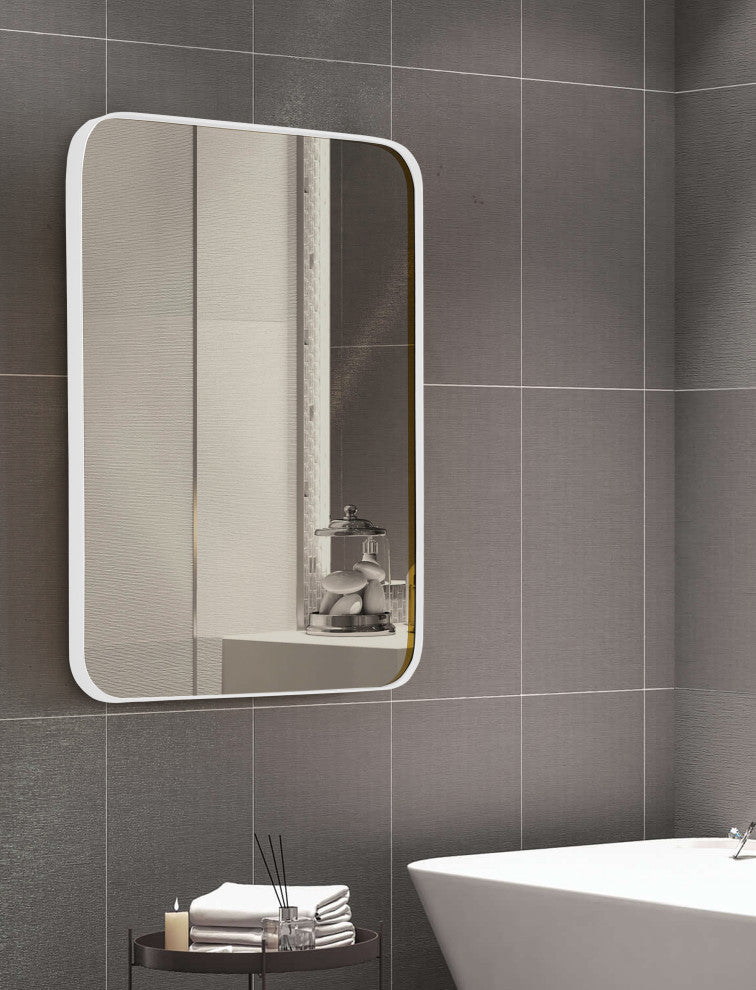 Decorative Mirror, White, 24x36