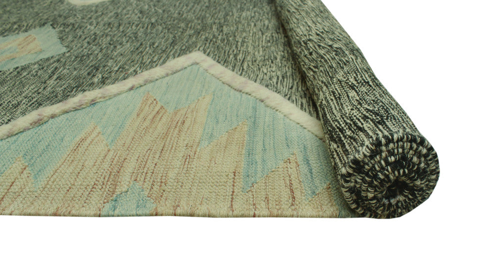 High-Low Kilim Hooshman Charcoal Rug