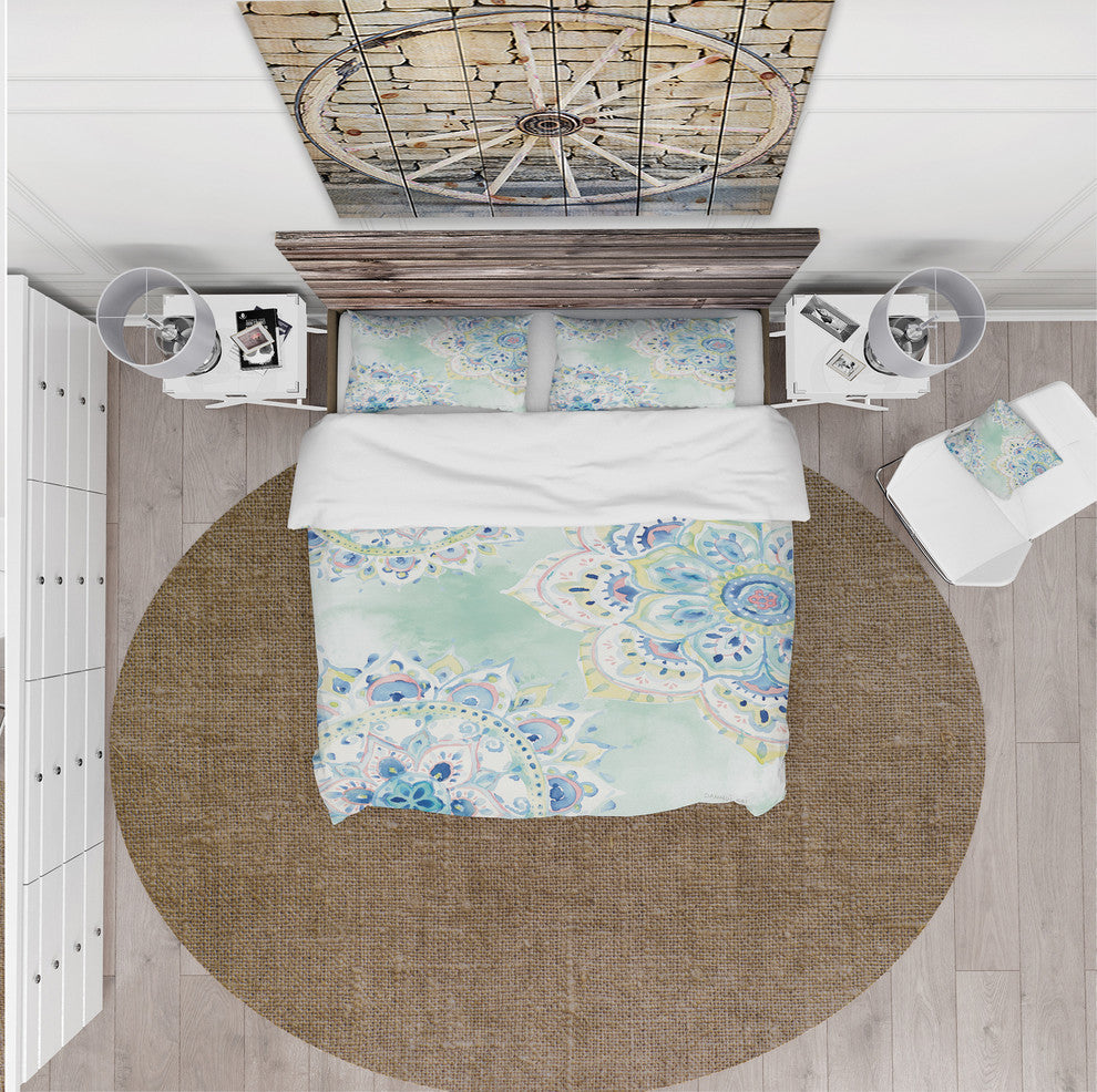 Watercolor Mandalas Iv Cottage Duvet Cover Set, Twin