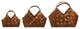 Brown Woven Seagrass Baskets With Leather Handles