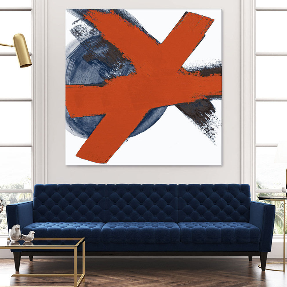 Red Moon Abstract I - 54 x 54 by Patricia Pinto