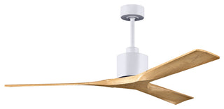 Nan Ceiling Fan, Matte White, 60", Light Maple