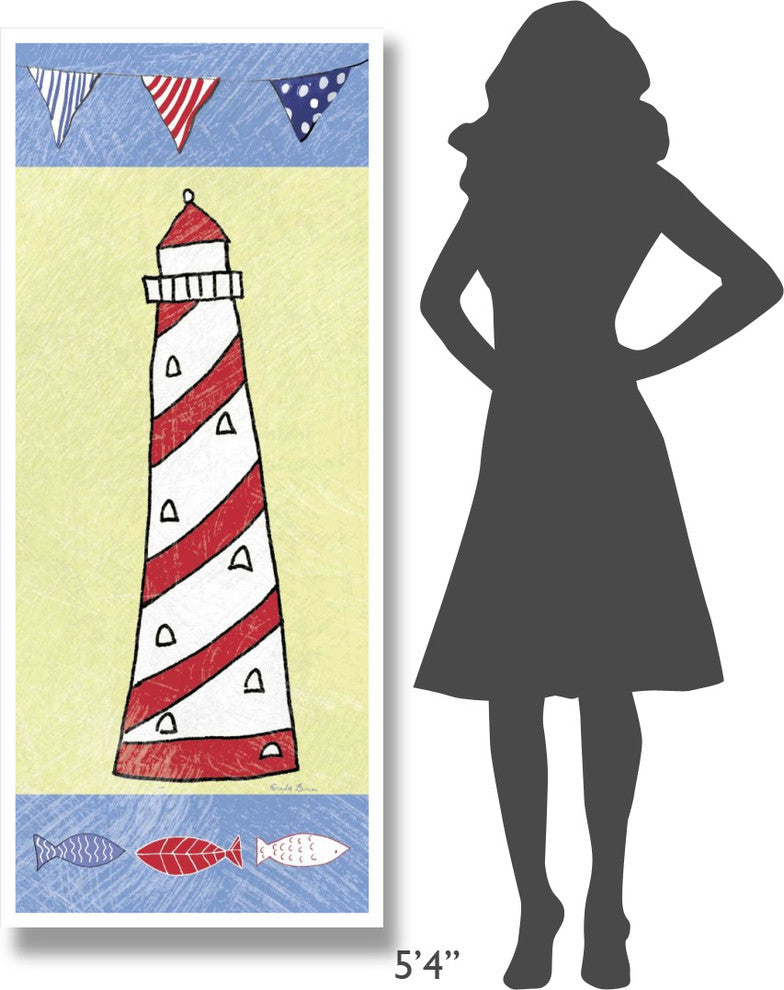 "Coastal Lighthouse II" Digital Paper Print by Farida Zaman, 26"x62"