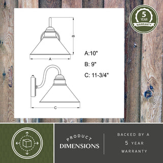 Outland 9.75" Outdoor Wall Light Aged Iron and Light Gold