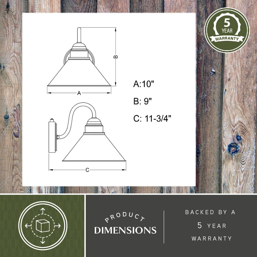 Outland 9.75" Outdoor Wall Light Aged Iron and Light Gold