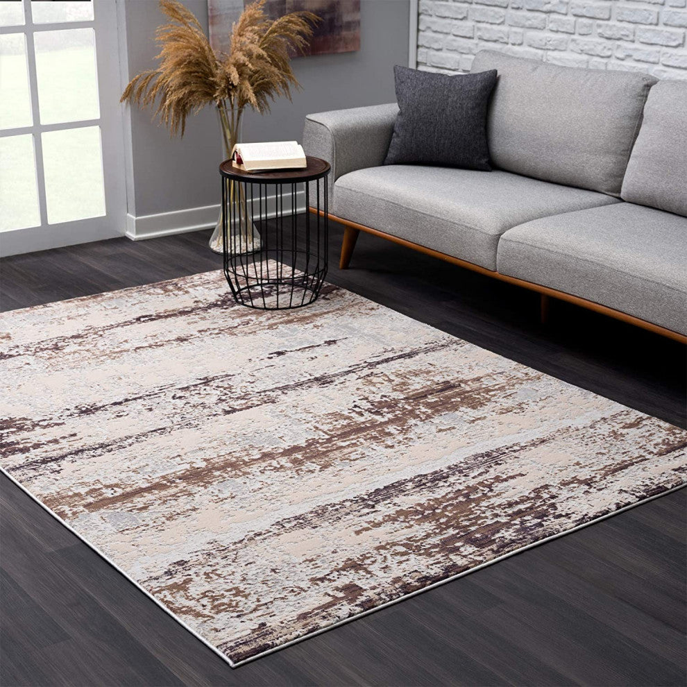 6' X 9' Violet Abstract Dhurrie Area Rug