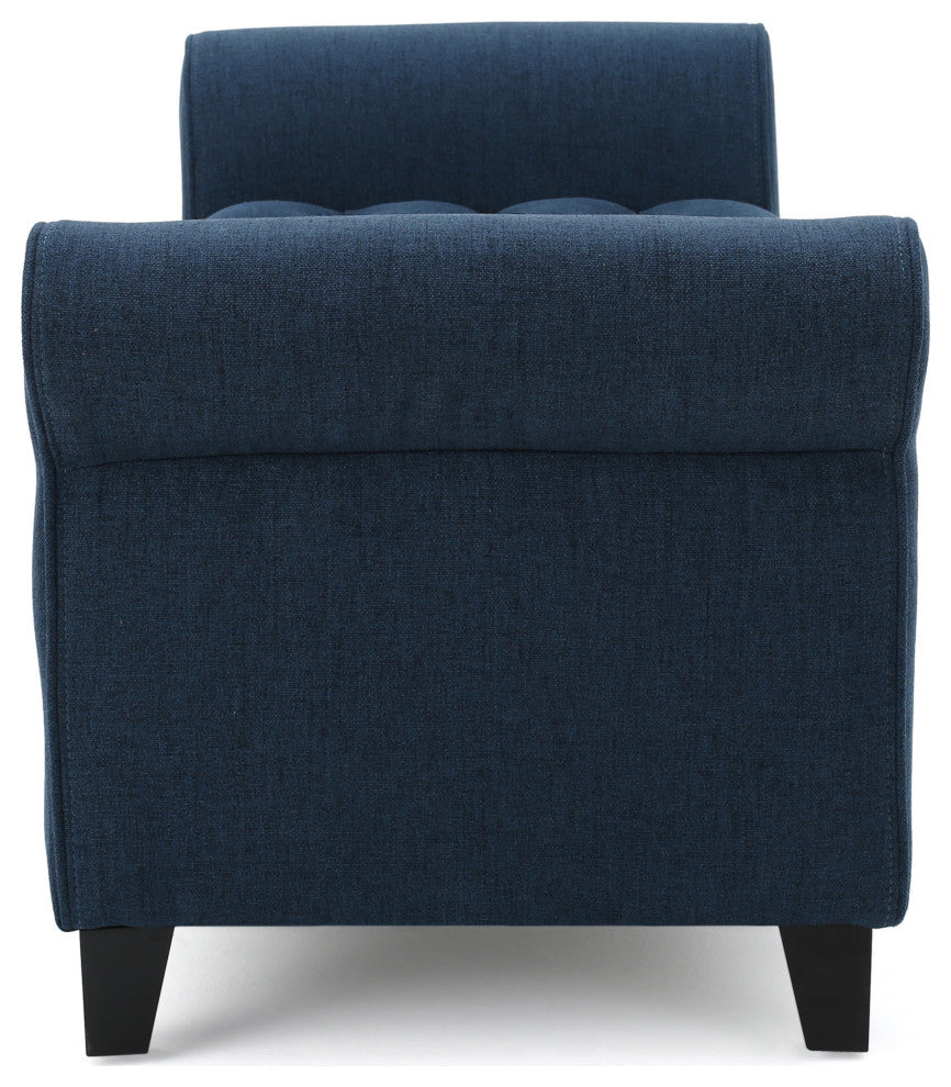 GDF Studio Keiko Contemporary Rolled Arm Fabric Storage Ottoman Bench