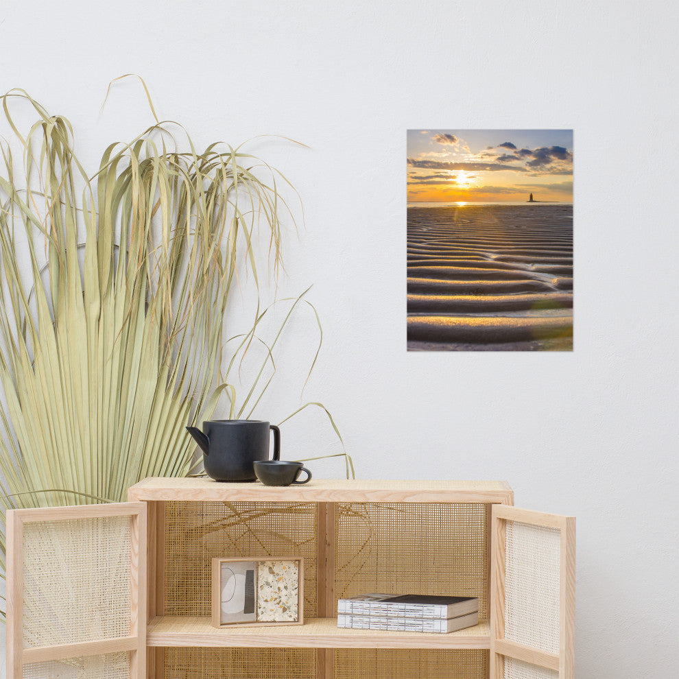 Sandbars Landscape Photograph, Beach Unframed Wall Art Print, 18" X 24"