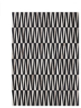 Mid-Century Modern Leather Rug with Patterns, Opal by  Linie, Black, 8'3"X11'6"