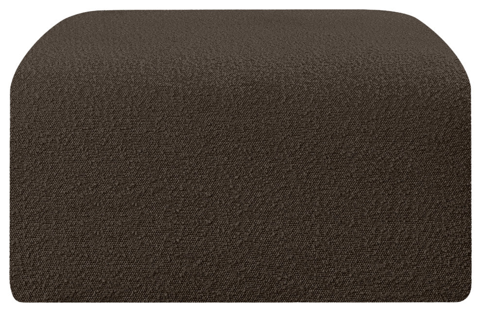 Arc Upholstered Modular Component, Brown, 1-Piece: Ottoman, Boucle Fabric