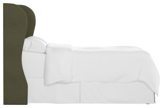 Bradwell Tufted Wingback Headboard, Velvet Loden, King