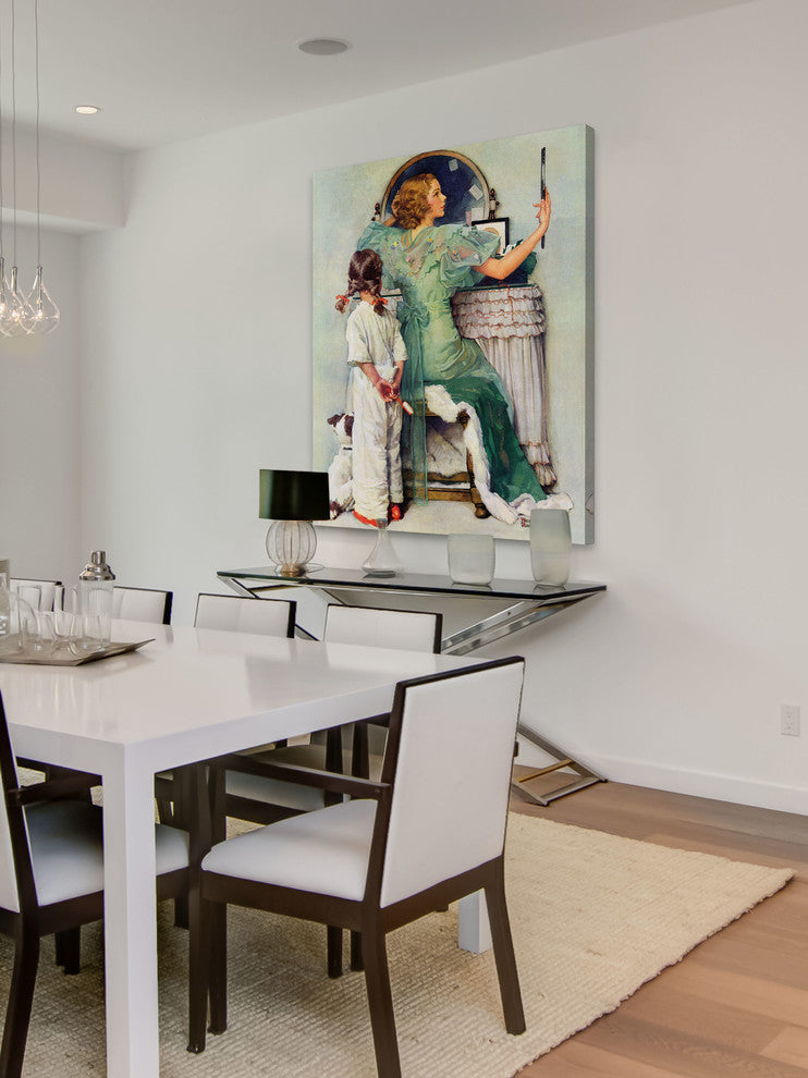 "Going Out" Painting Print on Canvas by Norman Rockwell