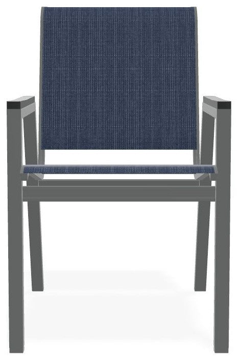 Bazza Sling Stackable Outdoor Dining Chair, Mavi/Graphite