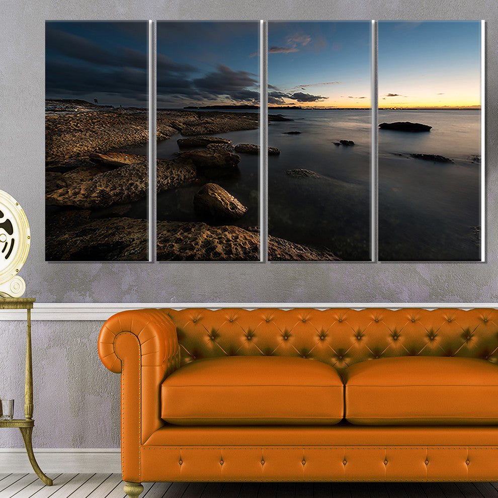"Dark Sydney Coastline" Canvas Print, 4 Panels