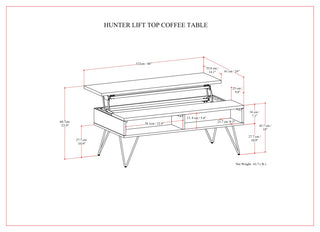 Hunter Lift Top Coffee Table in Oak Veneer, Oak Veneer